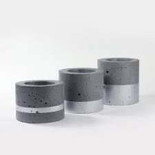 Trio Of Pots For Mini Plants In Dark Grey Concrete Silver Painting Hand Made Ideias De Vaso Vasos De Concreto Vasos Suspensos
