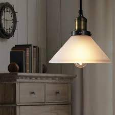 1 Light Loft Cone Shaped Frosted Glass Mini Pendant Lamp Pendant Lamps Kitchen White Lamp Shade Pendant Lamp