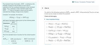 Solved Review Constants Periodic Table The Standard Heat