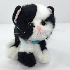 Black And White Cat Stuffed Animal Vintage 1992 Tyco Kitty Kitty Kittens Plush Black White Purring Cat 05 Purring Cat Kittens Vintage Plush