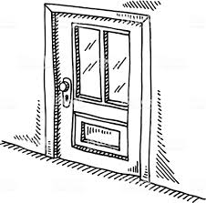 Black And White Vector Drawing Hand Drawn Vector Drawing Of A Closed Door Black And White Sketch On Vector Drawing Hand Drawn Vector How To Draw Hands