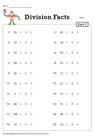 Division Facts Worksheets Division Facts Division Facts Worksheets Math Fact Worksheets