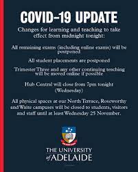 Please keep triple zero (000) for emergencies only. Uni Of Adelaide Pa Twitter The South Australian Government S Latest Covid 19 Restrictions Means All Of Our Campuses Will Be Closed For Six Days From Midnight Tonight Please Check Your Student Or Staff