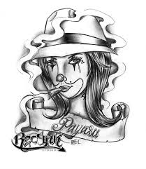 Gangsta in city tattoo on both back legs. Cartoon Gangster Tattoo Designs