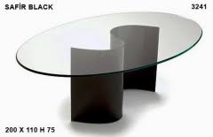 Safir Black Cam Masa Cm 3241 12 Mm Yuvarlak Yemek Masasi Kahve Masasi Ev Dekorasyonu