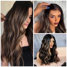 If you're looking to lighten your dark locks up a bit this season, here are several ways to style your new dye job, and yes, still keep the trend fresh Full Lace Human Hair Wigs Preplucked Ombre Highlights Color Remy Wig For Black Women Wavy 130 150 180 250 Center Baby Hair Buy At The Price Of 109 80 In Aliexpress Com Imall Com