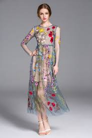 A softly sweeping layered soft net skirt enhances 10 Floral Mesh Dress Ideas Dresses Pretty Dresses Fashion