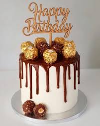 Ferrero Rocher Chocolate Drip Birthday Cake Chocolatebirthdaycake Chocolate Drip Cake Chocolate Cake Designs 40th Birthday Cakes