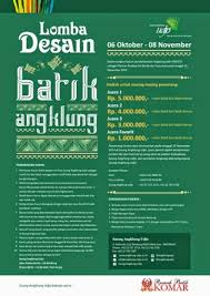 Motif batik hijau merupakan inspirasi batik art yang di kerjakan oleh pembatik terbaik seluruh indonesia untuk menciptakan batik pattern yang memiliki kualitas terbaik. Lomba Desain Batik Angklung