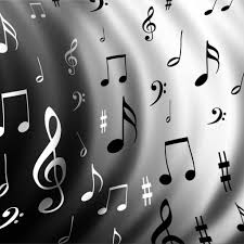 Black And White Music Notes Wallpaper Black And White Musical Note On A Gray Wall Music Wallpaper Art Music Music Notes