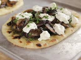 Marsala Mushroom And Goat Cheese Flatbread Recipe Cheese Flatbread Food Network Recipes Goats Cheese Flatbread
