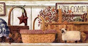 Country Baskets Wallpaper Border Wallpaper Border Wallpaper Border Kitchen Paper Wall Art