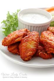 The only ingredients you will need are chicken wings, baking powder, and next, place in the air fryer (preferably on a rack) and air fryer until crispy (refer to recipe box below for more details). Baked Spicy Buffalo Wings Air Fryer Recipe Is Easy To Make With Very Little Mess Is A Winner Bake Spicy Hot Wing Wings Recipe Buffalo Buffalo Chicken Tenders