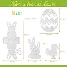 Die ostereier werden am morgen des ostersonntags von den kindern gesucht. Kesote 4x Stanzschablonen Ostern Stanzformen Metall Prageschablonen Schneiden Schablonen Stanzmaschine Fur Diy Papier Karten Fotoalbum Osterhasen Ostereier Box Kuken Sidra Hospital