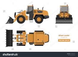 Wheel Loader On White Background Top Side And Front View Hydraulic Machinery Image Industrial Drawin White Background Top Stock Images Pencil Drawings Easy