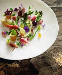 Salad Of Spring Vegetables Herbs And Flowers Goat S Curd Cigars And Lemon Confit Pretty Food Amazing Food Perfect Food