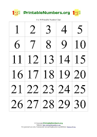 Take look on instructions on online alarm. Printable Number Chart 1 30 Printable Numbers Free Printable Numbers Number Chart
