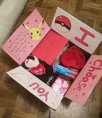 I got this for my boyfriend for valentine's day and i know he's going to love it! Valentines Day Pokemon Themed Care Package Valentines Day Care Package Pokemon Valentine Gifts Pokemon Valentine