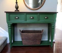 Browse our console tables if you are looking for handy hallway storage with a unique twist. Green Chalk Paint Entry Table Scavenger Chic