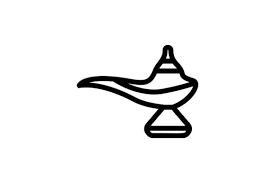 Download Aladin Lamp Line Art Vector Icon Graphic By Riduwan Molla Creative Fabrica PSD Mockup Templates