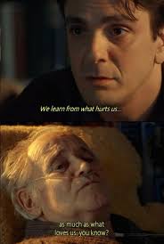 We learn from what hurts us, as much as what loves us." ~ Morrie