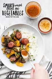 Smoky Roasted Sausage And Vegetables Recipe In 2020 Recipes Pork Recipes Healthy Recipes