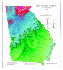 When the key col for a peak is close to the peak itself, prominence is easily computed by hand using a topographic map. Elevation Map Of Georgia Georgia Map Georgia Us Georgia