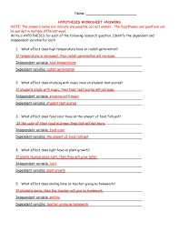 9 General Hypothesis Worksheet Middle School Metode Ilmiah