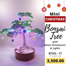 Bonsai tree online in india are available in wide varieties at floweraura such as ficus benjamina bonsai. Colored Aluminum Wire Bonsai Christmas Tree With Hanging Glass Ornaments And Christmas Lights Furniture Home Living Home Decor Other Home Decor On Carousell