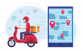 Courier In Motorcycle Delivery Online Service Bicycle Courier Courier Motorcycle