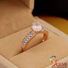 Vintage Design White Zircon Engagement Rings For Women Girls Simple Rose Gold Platinum Plated Vintage Engagement Rings Womens Engagement Rings Engagement Rings