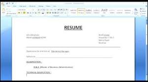 Most resume templates can be used to this simple resume format gives you the order in which you should write different things on a resume. How To Make A Simple Resume Cover Letter With Resume Format Youtube