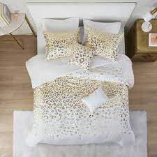 This set features all you need to turn your bedroom into a restful retreat. Kendra Metallic Printed Comforter Set Ivory Gold Target