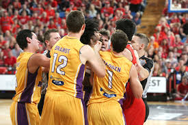 The Players React After Forward Jesse Wagstaff Was Flattened By A Wild Josh Childress Elbow To The Head Photo Michael Farnell Perth Wi Wild Cats Photo Players