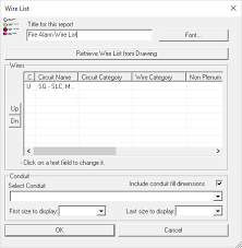 Wire List Legend
