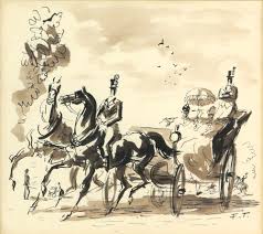 Feliks Topolski, 1907-1989, horse drawn ...