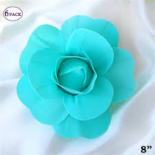 Extremely beautiful roses from synthetic material izolon. 8 Large Foam Diy 3d Artificial Flowers For Wedding Room Wall Decoration Turquoise Pack Of 6