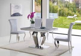 Marble is a versatile material and can be. Grey 120cm Marble Dining Table And 4 Velvet Chairs Homegenies