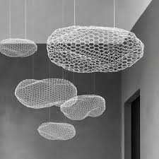 Add an edison bulb for the perfect exposed industrial style look. Modern Decorative Lighting Led Warm White Light Metal Mesh Pendant Light In White Finish For Stores Cafe Restaurant 5 Sizes For Option Takeluckhome Com