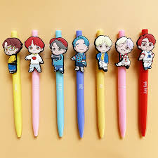 Kpop bts rm jin suga jhope jimin v jungkook doll toy action figure army 7pcs de. 7pcs Lot Kpop J Hope Suga Rm Jimin V Jungkook Jin World Tour Lovely Cartoon Pvc Soft Gel Pen Biro Toy Gift Buy At The Price Of 10 86 In Aliexpress Com Imall Com