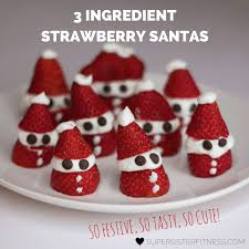Pull out all your cookie cutters and decorate these adorable cookies with natural decorating sugar and icing. Healthy Christmas Recipes 3 Ingredient Strawberry Santas