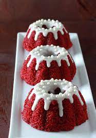 By lauren allen on june 26, 2020. Mini Red Velvet Bundt Cakes With Cream Cheese Glaze Overtime Cook Recipe Red Velvet Bundt Cake Desserts Mini Bundt Cakes