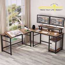 L Shaped Computer Desk Corner Desk Office Study Etsy Home Office Design Corner Computer Desk Home