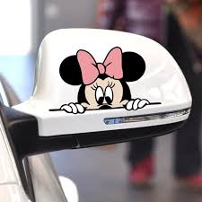 Funny Car Sticker Cute Mickey Minnie Mouse Peeping Cover Scratches Car Decals Store Car Stickers Funny Cool Car Stickers Disney Car Accessories
