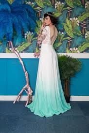 Ziggy Stardust Is Our Emerald Dip Dye Silk Wedding Dress If The Emerald Scares You Then Don T In 2020 Blue Wedding Dresses Rainbow Wedding Dress Dip Dye Wedding Dress