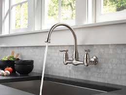 It offers great value for money. Two Handle Wall Mounted Kitchen Faucet 22722lf Ss Delta Faucet