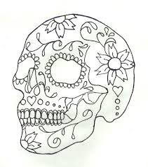 Enjoy coloring these sugar skulls (calavera) ! Sugar Skull Drawing Ideas Happy Emotion