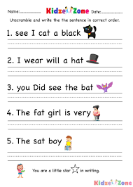 Unscramble Sentences Worksheets 1st Grade In 2020 Writing Sentences Worksheets Kindergarten Writing Kindergarten Worksheets