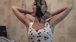 Tied up slave crotch rope over her knickers bondage