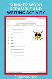 Summer Word Scramble Spelling Printable Grades 2 5 In 2020 Summer Vocabulary Words Summer Words Summer Writing